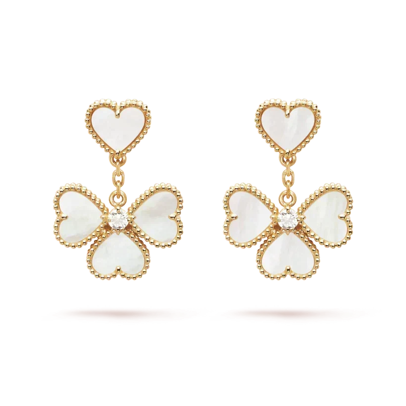 [OrnoraJewelry]CLOVER SWEET WHITE MOP EARRINGS