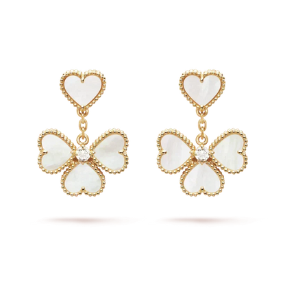 [OrnoraJewelry]CLOVER SWEET WHITE MOP EARRINGS
