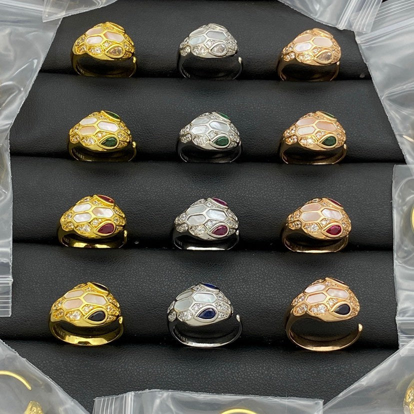 [OrnoraJewelry]BRAND NEW ASSORTED SNAKE HEAD MOTHER OF PEARL RINGS