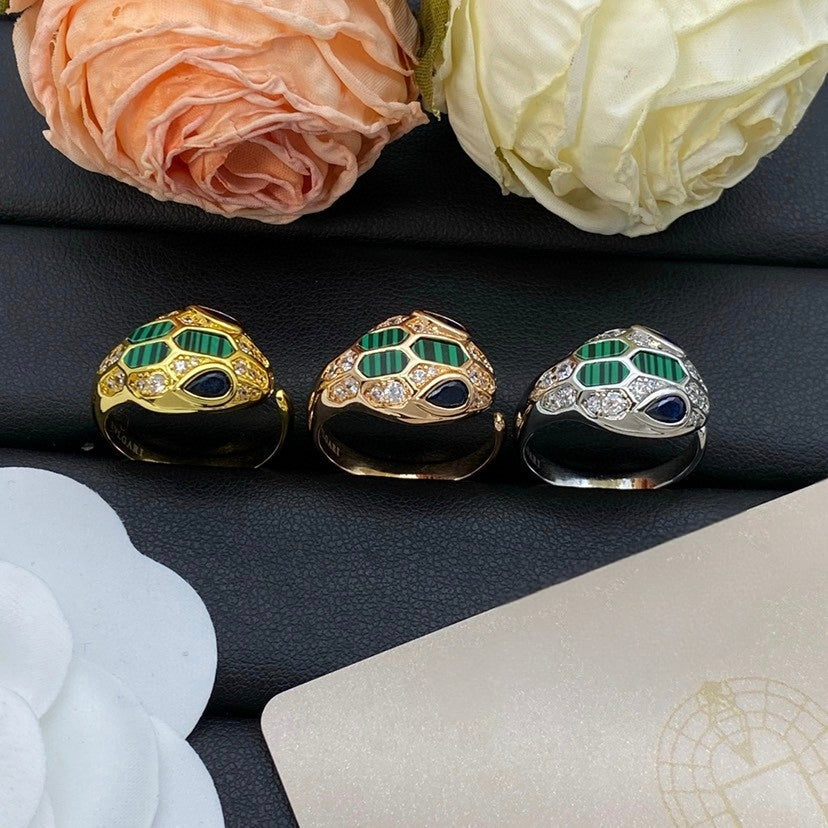 [OrnoraJewelry]BRAND NEW ASSORTED SNAKE HEAD MALACHITE RINGS