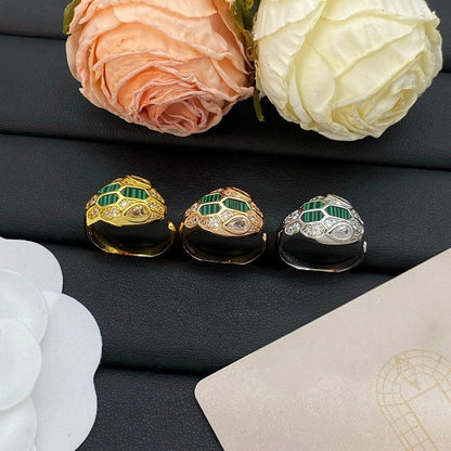 [OrnoraJewelry]BRAND NEW ASSORTED SNAKE HEAD MALACHITE RINGS