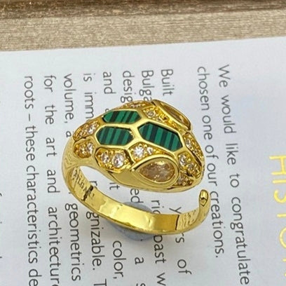 [OrnoraJewelry]BRAND NEW ASSORTED SNAKE HEAD MALACHITE RINGS
