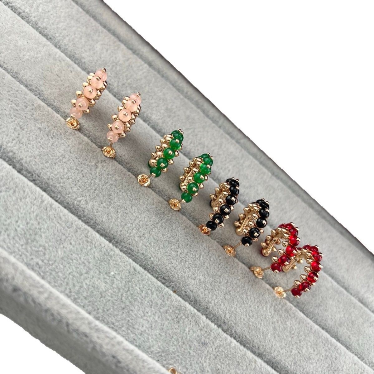 [OrnoraJewelry]NEW COLORED GEMSTONE COLLECTION SMALL HOOP EARRINGS