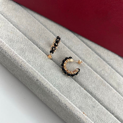 [OrnoraJewelry]NEW COLORED GEMSTONE COLLECTION SMALL HOOP EARRINGS