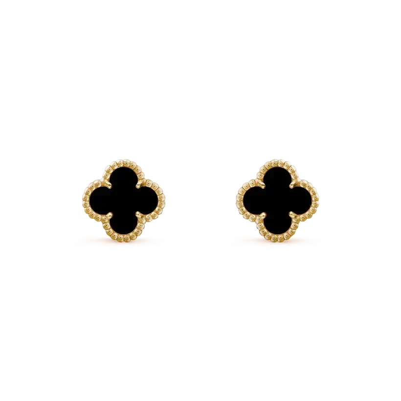 [OrnoraJewelry]CLOVER MINI 9.5MM BLACK MOP EARRINGS
