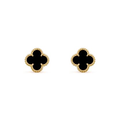 [OrnoraJewelry]CLOVER MINI 9.5MM BLACK MOP EARRINGS