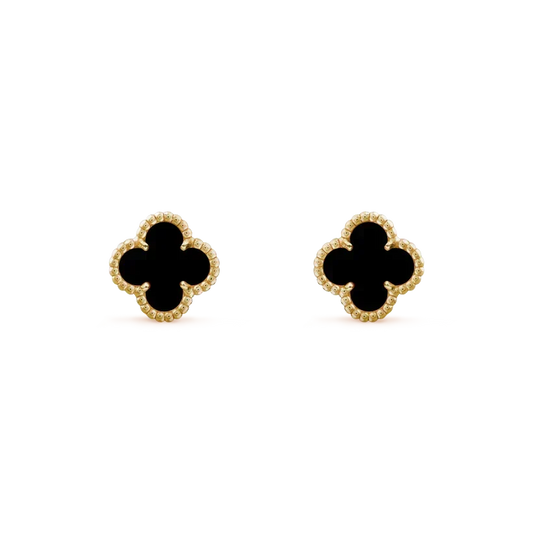 [OrnoraJewelry]CLOVER MINI 9.5MM BLACK MOP EARRINGS