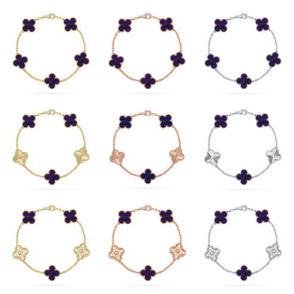 [OrnoraJewelry]CLOVER 5 MOTIF PURPLE STRIPES BRACELET COLLECTION