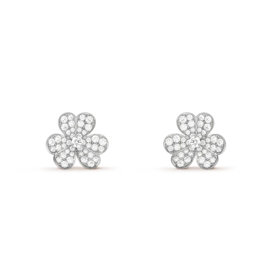 [OrnoraJewelry]CLOVER COMOS DIAMOND EARRINGS SILVER