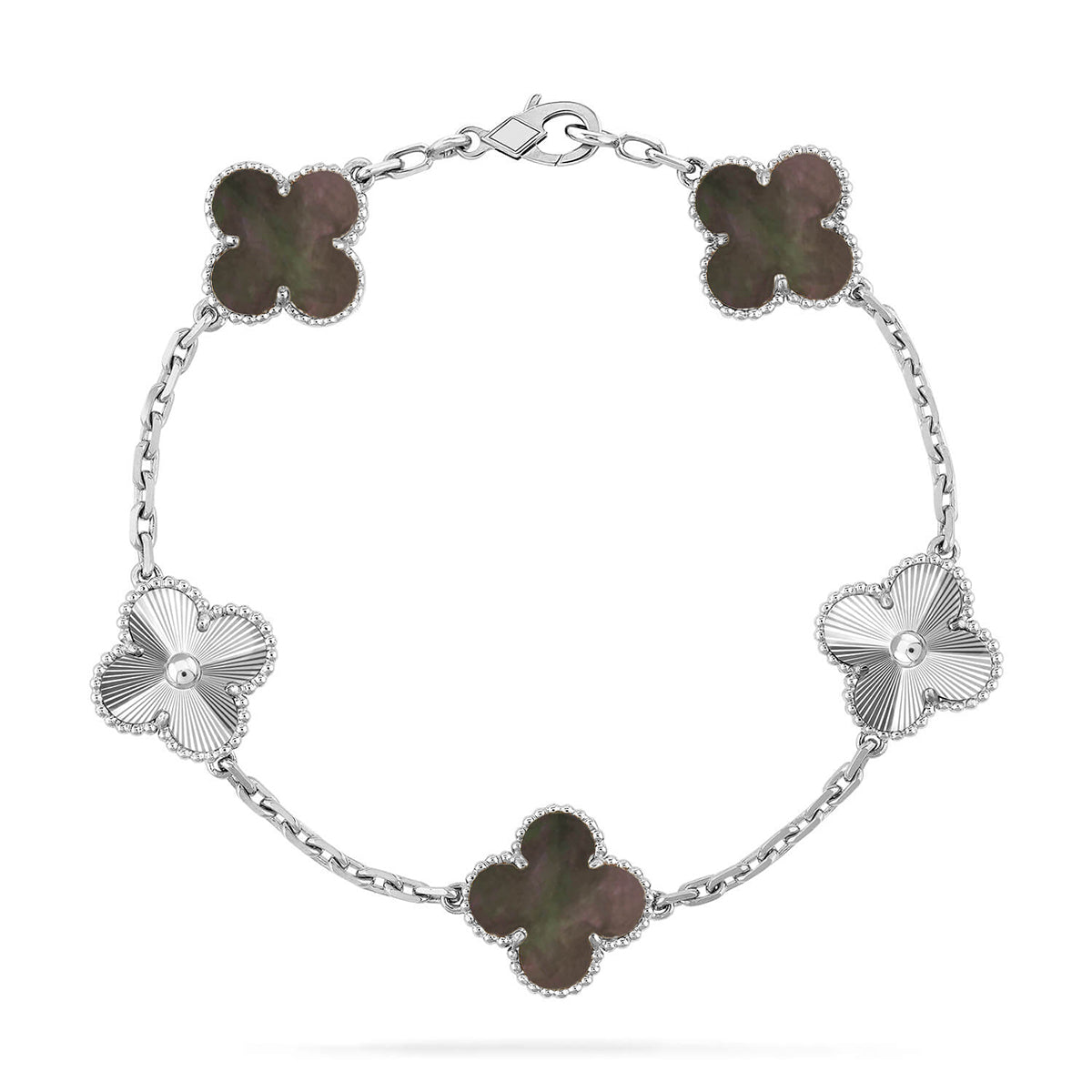[OrnoraJewelry] CLOVER 5 MOTIF GRAY MOP BRACELET COLLECTION