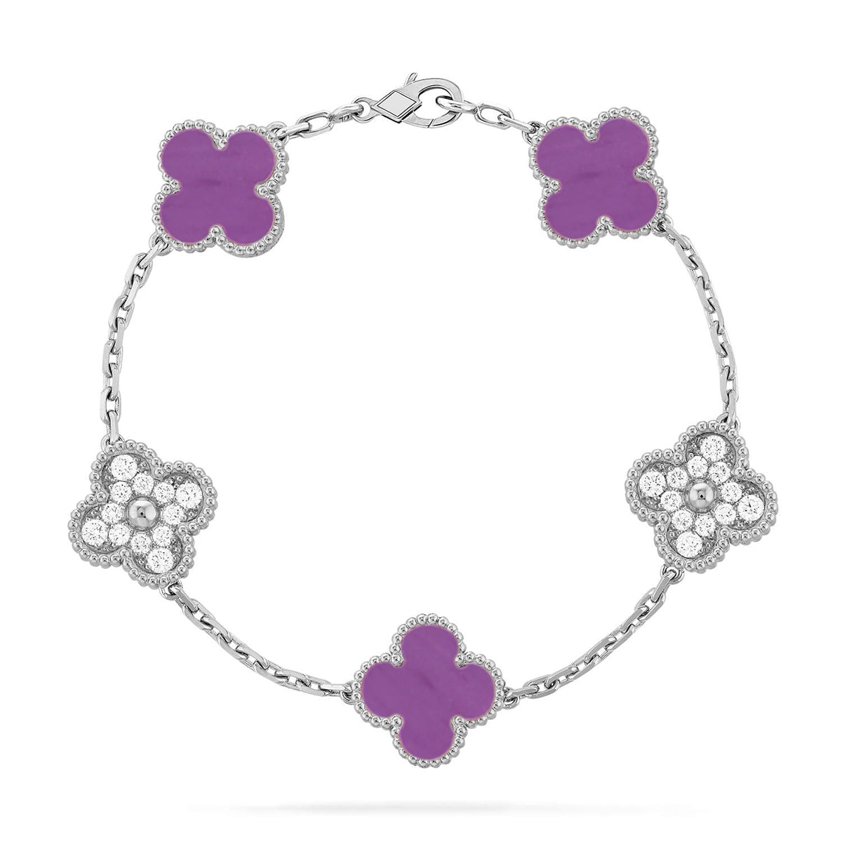 [OrnoraJewelry] CLOVER 5 MOTIF VIOLET BRACELET COLLECTION