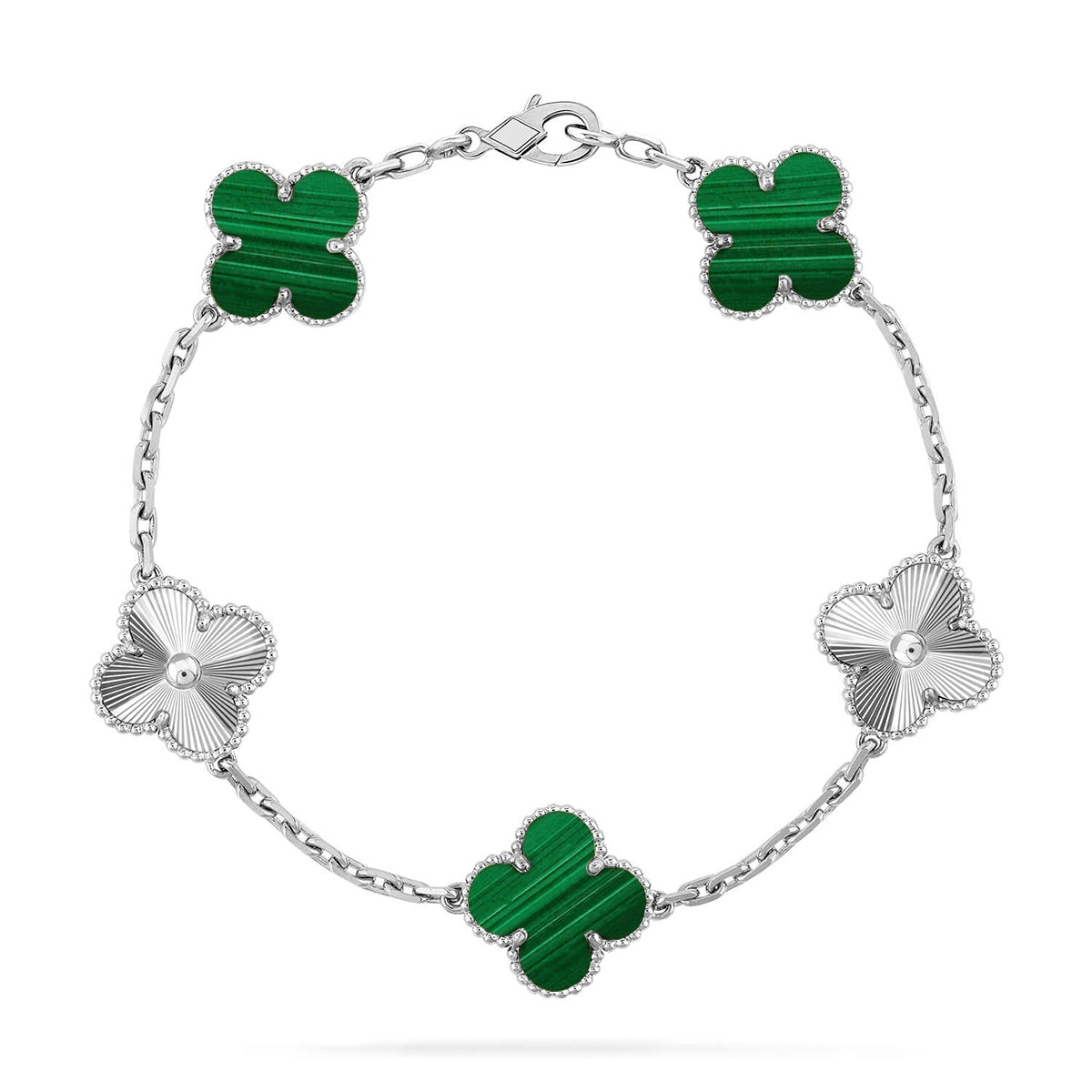 [OrnoraJewelry] CLOVER 5 MOTIF MALACHITE BRACELET COLLECTION
