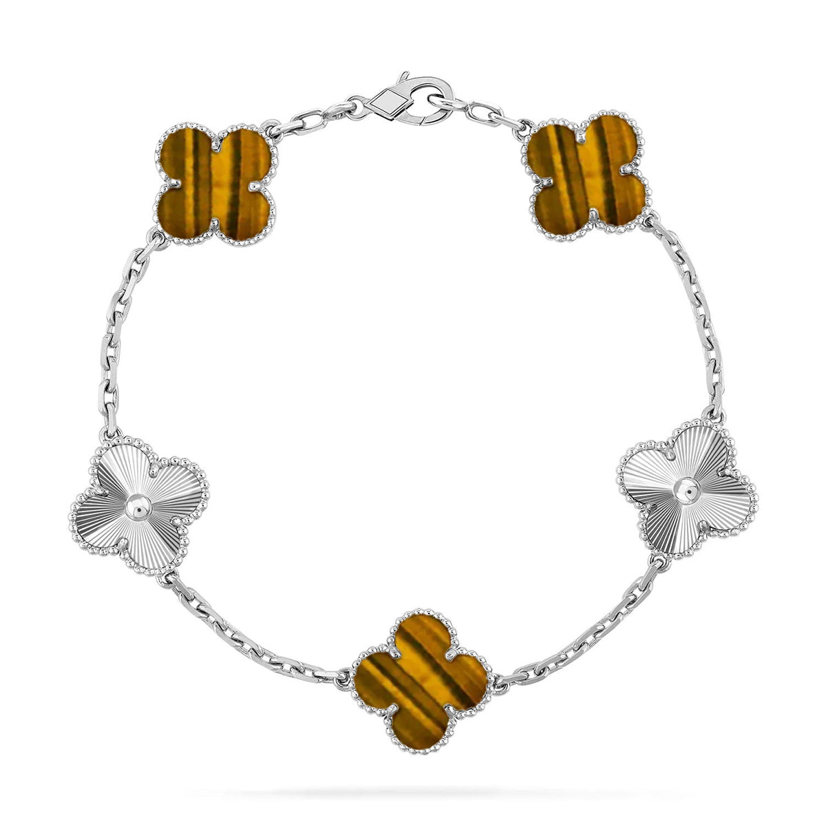 [OrnoraJewelry] CLOVER 5 MOTIFS TIGER EYE BRACELET COLLECTION