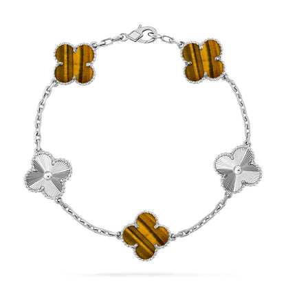 [OrnoraJewelry] CLOVER 5 MOTIFS TIGER EYE BRACELET COLLECTION