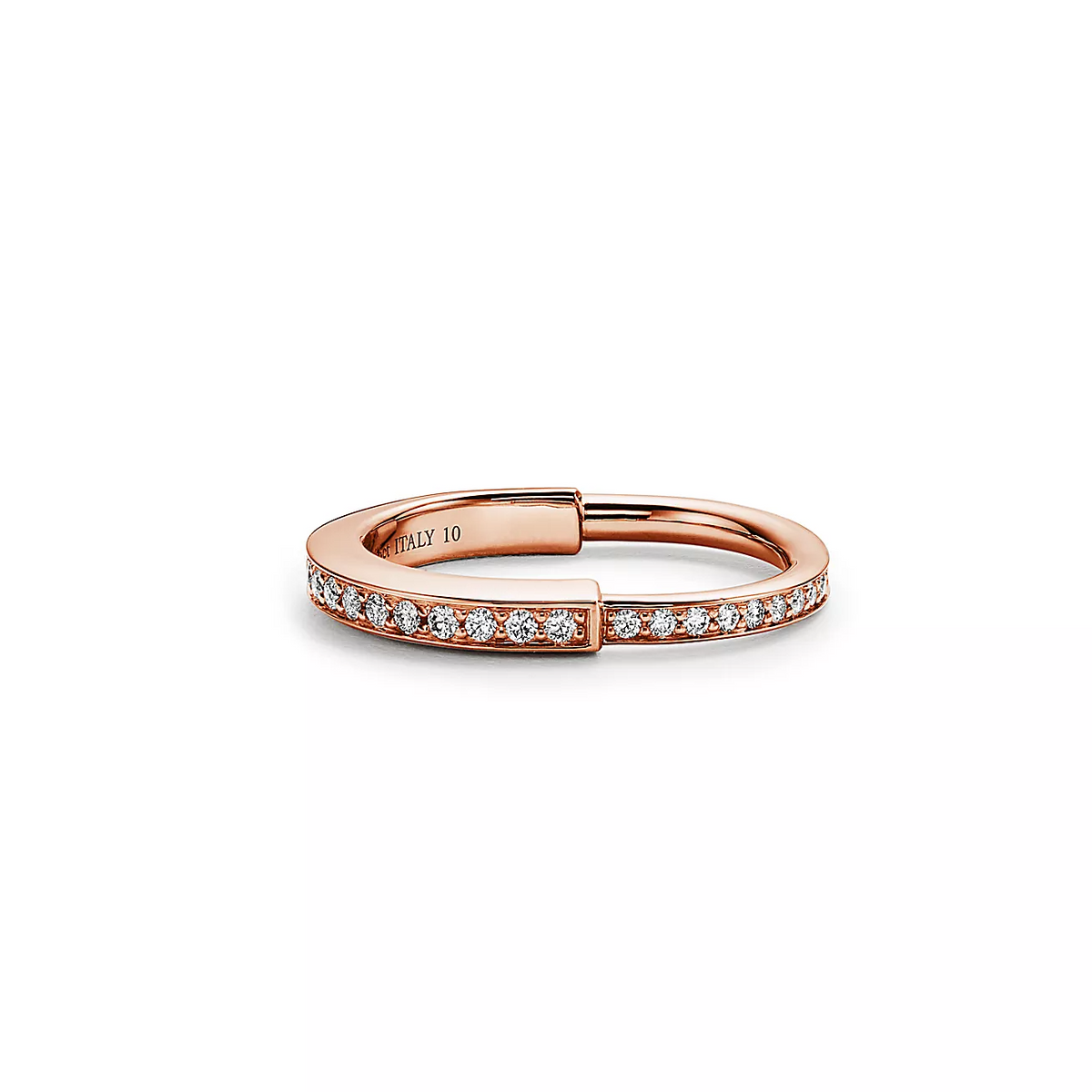 [Ornora Jewelry]LOCK RING PINK GOLD DIAMOND PAVED