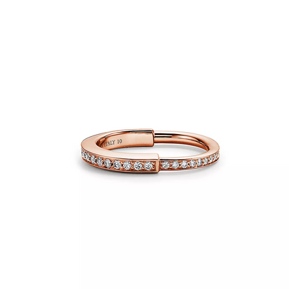 [Ornora Jewelry]LOCK RING PINK GOLD DIAMOND PAVED