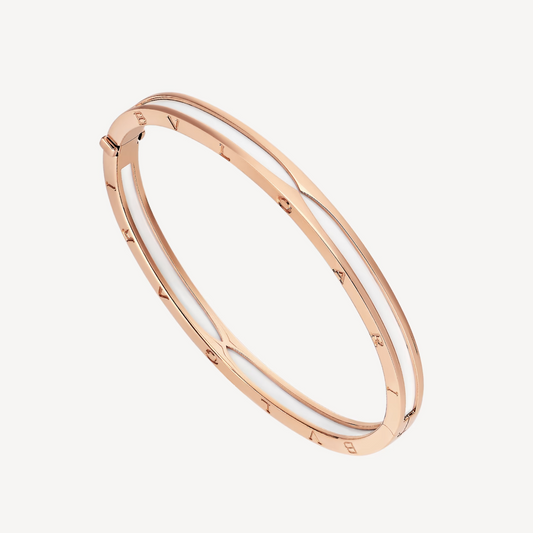 [OrnoraJewelry]ZERO 1 PINK GOLD WITH WHITE CERAMIC BRACELET