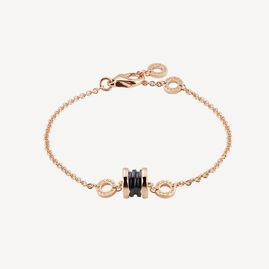 [OrnoraJewelry]ZERO 1 SOFT PINK GOLD AND BLACK CERAMIC BRACELET