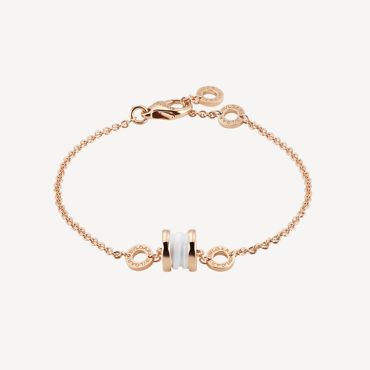 [OrnoraJewelry]ZERO 1 SOFT PINK GOLD AND WHITE CERAMIC BRACELET