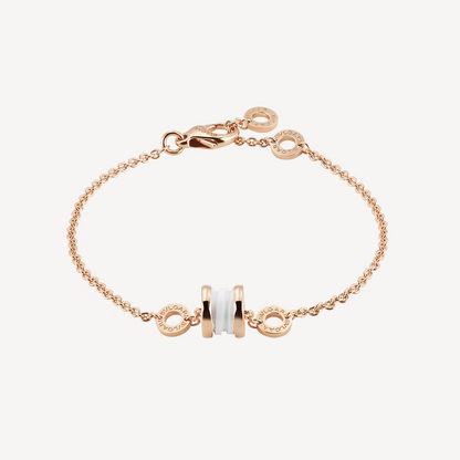 [OrnoraJewelry]ZERO 1 SOFT PINK GOLD AND WHITE CERAMIC BRACELET