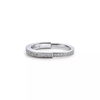 [Ornora Jewelry]LOCK RING SILVER DIAMOND PAVED