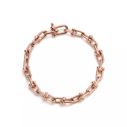 [Ornora Jewelry]HARDWEAR SMALL LINK 26 MOTIF PINK GOLD BRACELET