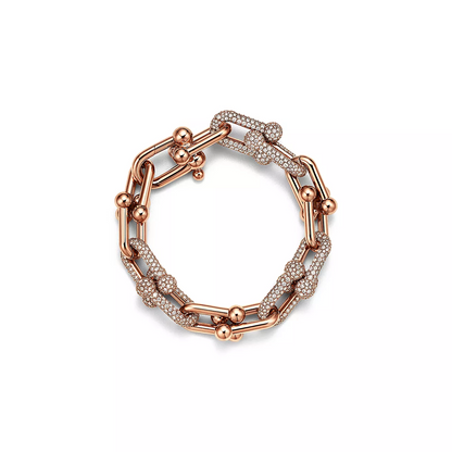[Ornora Jewelry]HARDWEAR LARGE LINK PINK GOLD PAVED DIAMOND BRACELET