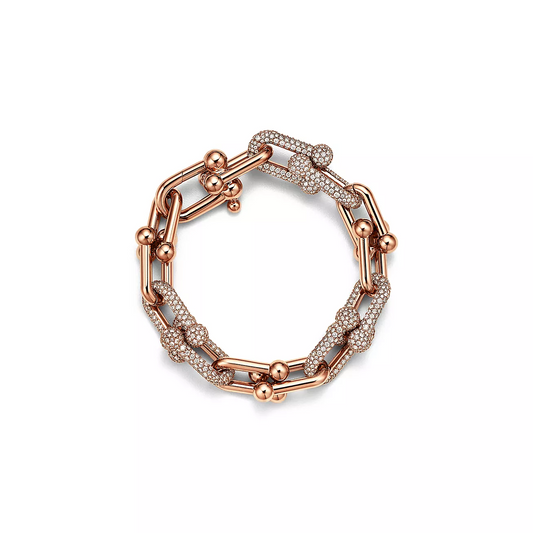 [Ornora Jewelry]HARDWEAR LARGE LINK PINK GOLD PAVED DIAMOND BRACELET