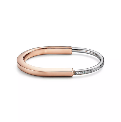 [Ornora Jewelry]LOCK BRACELET ROSE AND WHITE GOLD DIAMOND