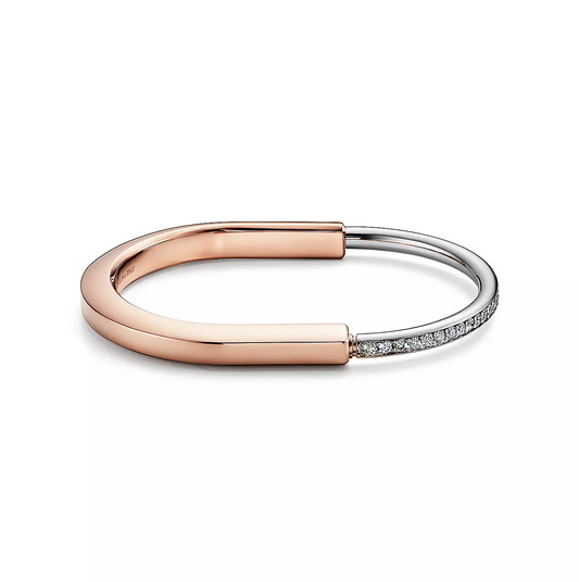 [Ornora Jewelry]LOCK BRACELET ROSE AND WHITE GOLD DIAMOND