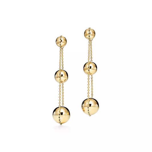 [Ornora Jewelry]TRIPLE DROP GOLD EARRINGS