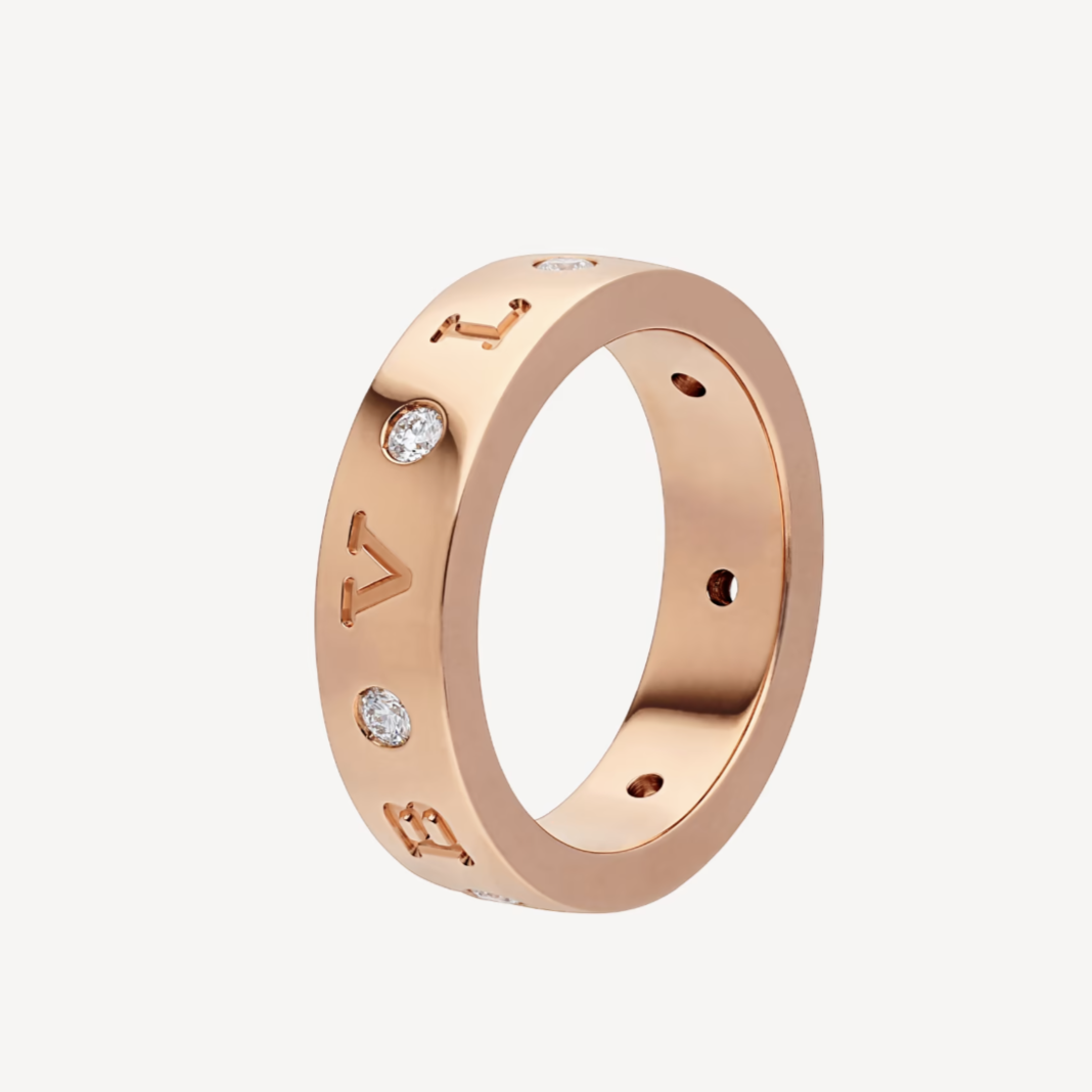 [OrnoraJewelry]ZERO 1 ESSENTIAL PINK GOLD BAND WITH DIAMONDS RING