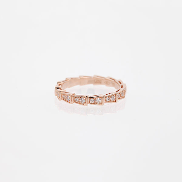 [OrnoraJewelry]SERPENTI RING PINK GOLD DIAMOND PAVED 3MM