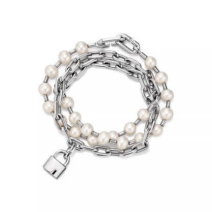 [Ornora Jewelry]PEARL LOCK SILVER BRACELET