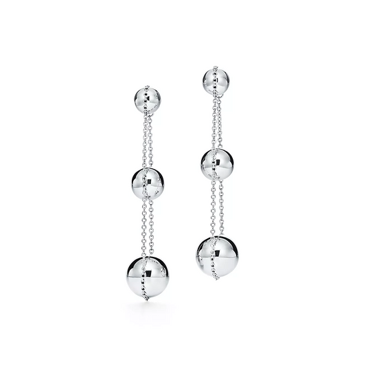 [Ornora Jewelry]TRIPLE DROP SILVER EARRINGS