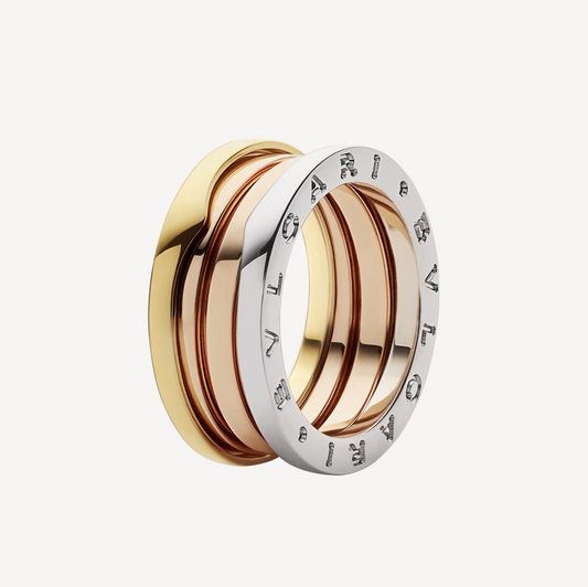 [OrnoraJewelry]ZERO 1 THREE-BAND ROSE WHITE AND YELLOW RING