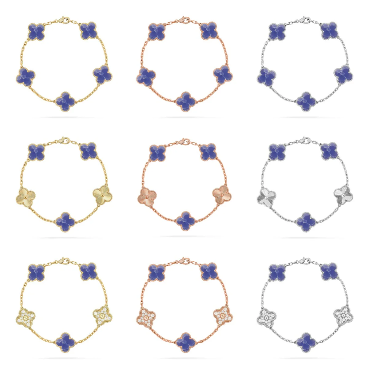 [OrnoraJewelry]CLOVER 5 MOTIF BLUE VEINS BRACELET COLLECTION