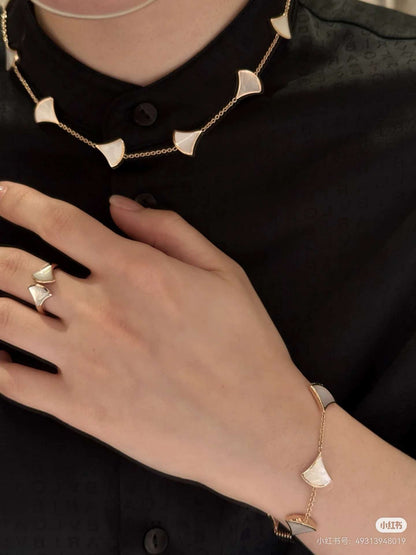 [OrnoraJewelry]BVLGARI 10-Motif White Mother-of-Pearl Necklace
