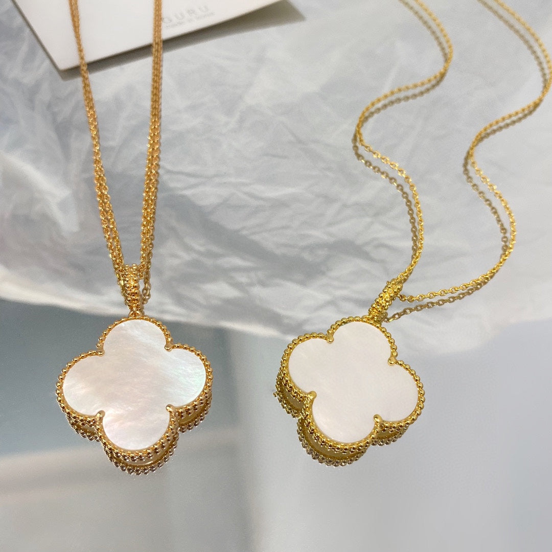 [OrnoraJewelry]CLOVER 25MM MOP LARGE PENDANT NECKLACE