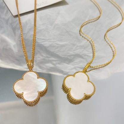 [OrnoraJewelry]CLOVER 25MM MOP LARGE PENDANT NECKLACE