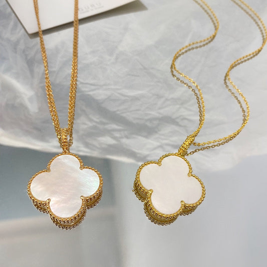 [OrnoraJewelry]CLOVER 25MM MOP LARGE PENDANT NECKLACE