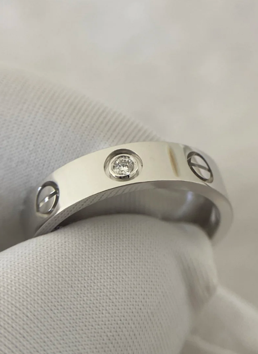[OrnoraJewelry]LOVE RING 4MM 1 DIAMOND SILVER