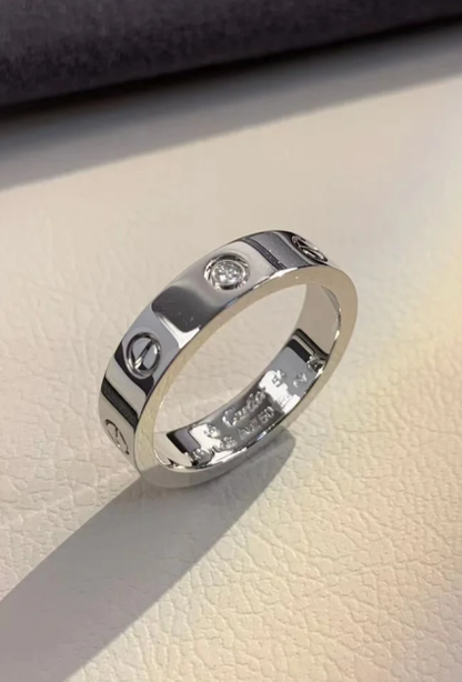 [OrnoraJewelry]LOVE RING 4MM 1 DIAMOND SILVER