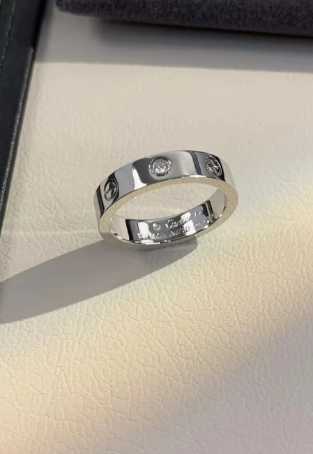 [OrnoraJewelry]LOVE RING 4MM 1 DIAMOND SILVER