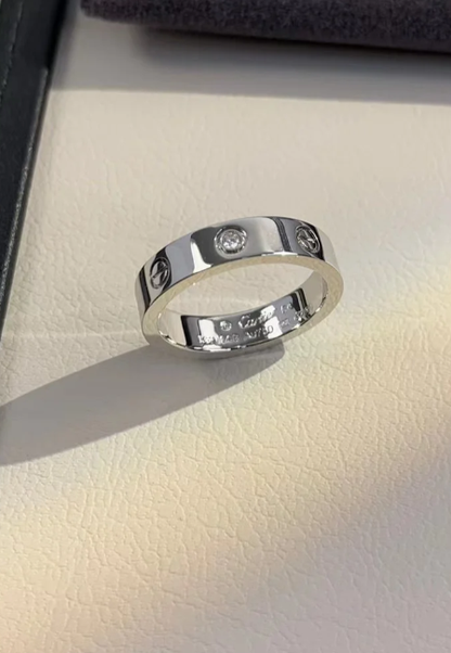 [OrnoraJewelry]LOVE RING 4MM 1 DIAMOND SILVER