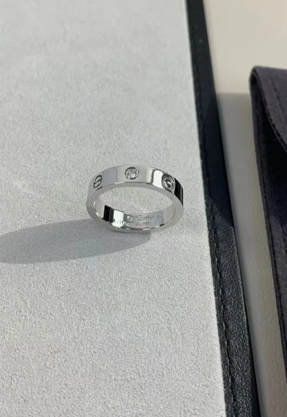 [OrnoraJewelry]LOVE RING 4MM 1 DIAMOND SILVER