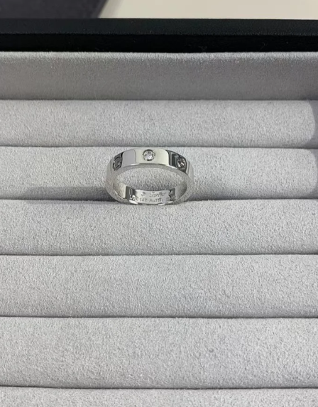 [OrnoraJewelry]LOVE RING 4MM 1 DIAMOND SILVER