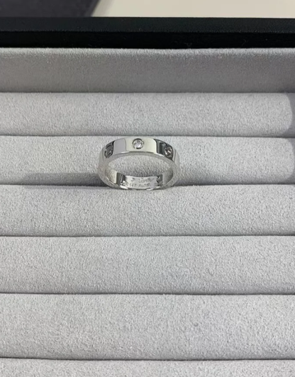 [OrnoraJewelry]LOVE RING 4MM 1 DIAMOND SILVER