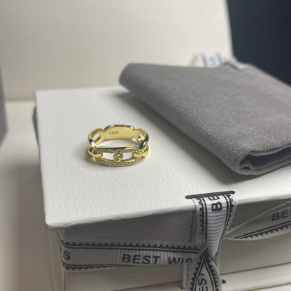 [OrnoraJewelry]Sliding Single Diamond Ring