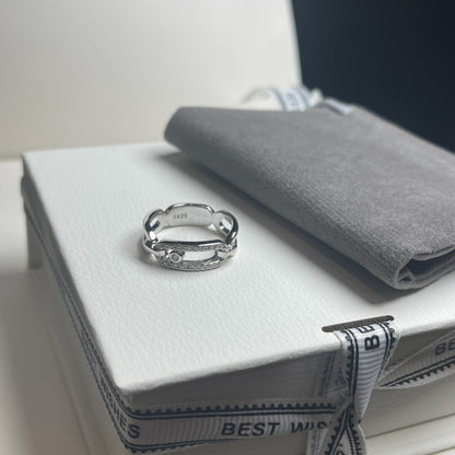 [OrnoraJewelry]Sliding Single Diamond Ring